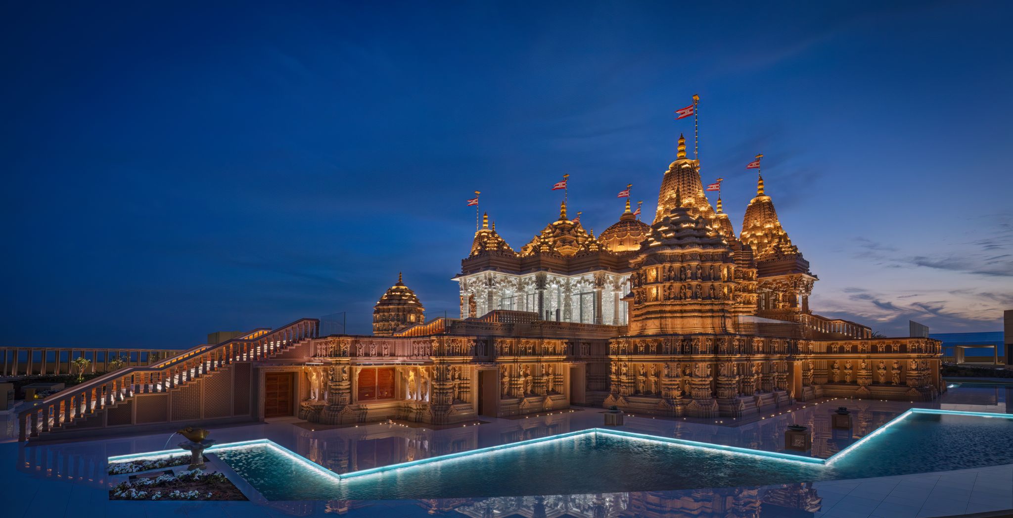 BAPS Hindu Mandir, designed by Studio Lumen, was recognised as Project of the Year MEA (Place of Worship)