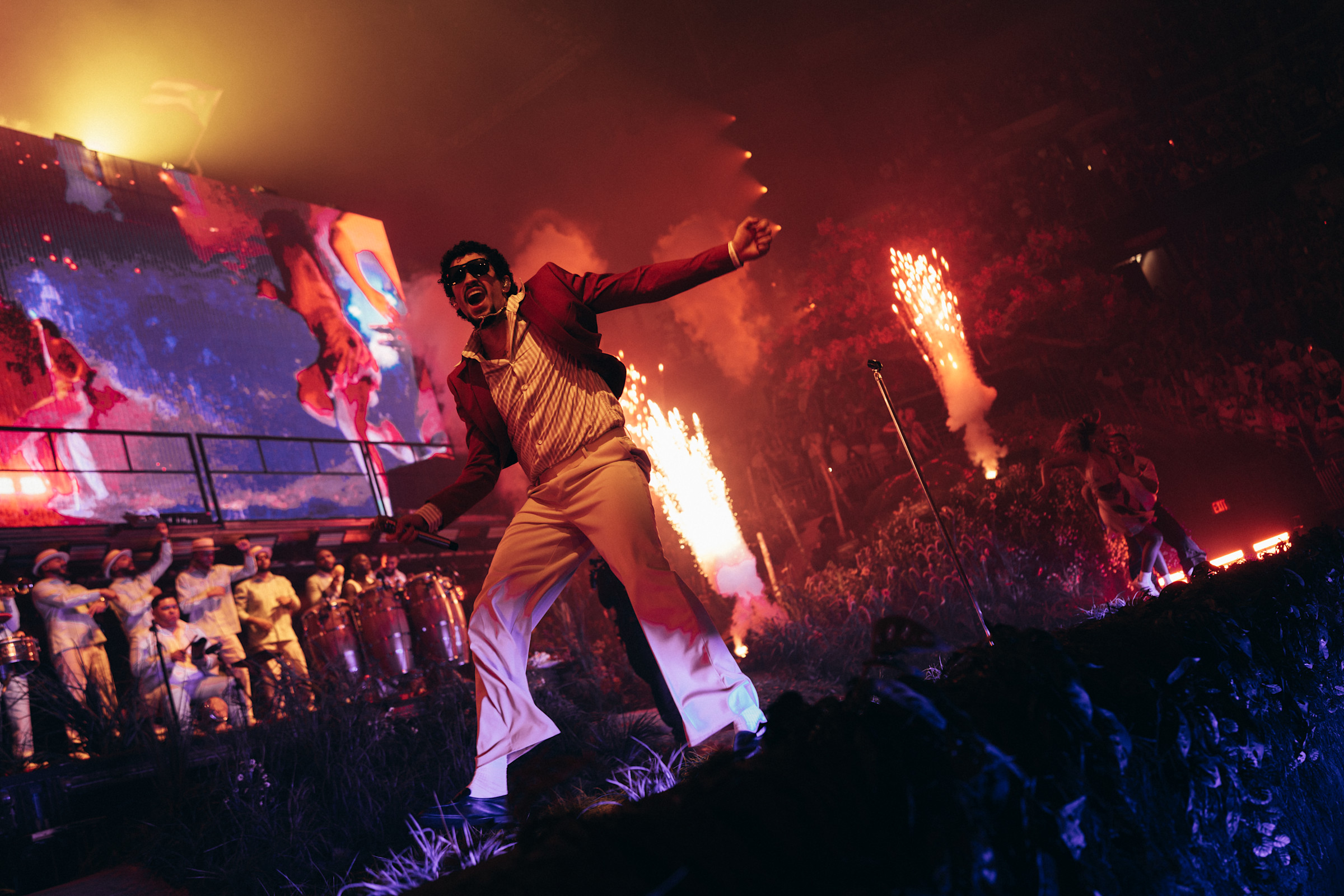 Lighting Design Company: Sturdy. Executive Producer: Kevin Henry Creative Director: Adrian Martinez Stage Render Artist: Ben Caires Junior Creative: Noah Hernandez Project Coordinator: Flo Singer Head of Content: Jasper Heenan Content Directors: Natalie Hall, Justin Sanchez CGI Technical Lead: Jon Denton Screen Producer: Vishal Sharma Technical Drawings: Mathew Geasey, Bryan Seigel Lighting Designer: Marcus Jessup Assistant Lighting Designer: Kevin Rodriguez Lighting Programmer: Eliot Jessep Assistant Lighting Programmers: Louis Choisy, Caleb Coble Previs Artist: Pablo de Larrañaga Aramoni Concept Artist: Caleb Westwood 3D Animators: Aaron, Valdemaras Dzengo, Edwin Fuhrmann, Max Johnson, Charly Chapman 3D Editors: Will Mendez, Kai Shinomura 3D Artist: Adrian Duran, Kai Shinomura Editors: Parker Schmidt, Zach Okami, Bazzbros VJ: Mandy Pagan Lighting Director: Krizia Velez Scenic Art Director: Monica Monserrate Project Management Consultant: Alex Rollier Bad Bunny Puerto Rico Residency 2025 Designooor - Hamed Mahzoon